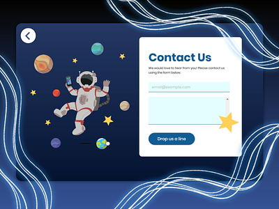 UI Challenge 28: Contact Form contact contact form contact page dailyui dailyuichallenge design illustration space ui