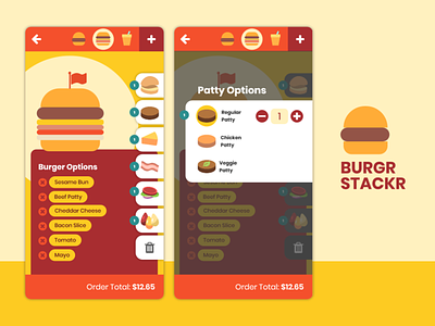 UI Challenge 33: Customize Product burger customize customize product dailyui dailyuichallenge design illustration ui