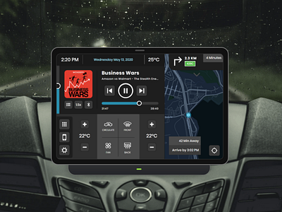 UI Challenge 34: Car Interface - Dark