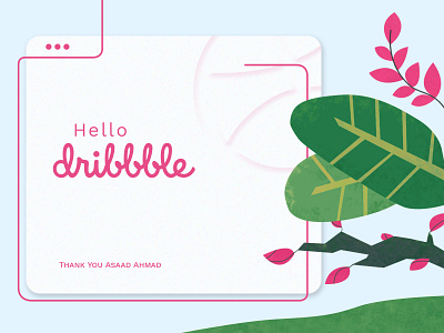 Hello Dribbble! 2d art design first shot flat graphic design hello dribbble icon illustration illustrator minimal photoshop thank you ui vector