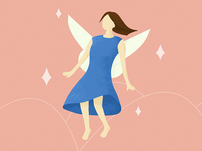 Flying 2d art character character design creative design flat fly flying girl graphic design illustration illustrator photoshop simple texture vector