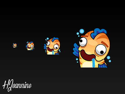 Derpy Fish Emote character character design emote icon design illustrator streamer twitch twitchemote vector vector art