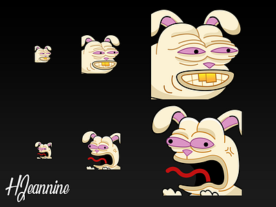 Pepe Bunny Emotes character character design emoji emote fiverr icon design streamer twitch twitchemote vector
