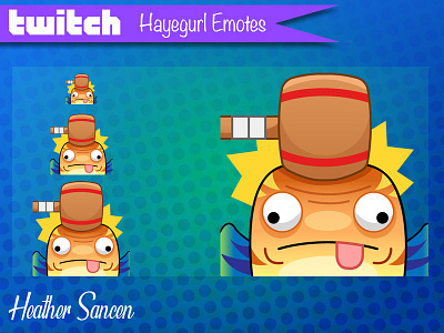 Fish Mascot Bonk Emote character character design chat emote emoji emote emote design icon design illustration illustrator mascot streamer twitch vector