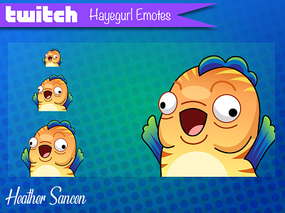 Fish Mascot Hype Emote character character design chat emote emote icon design illustration illustrator twitch twitch emote vector