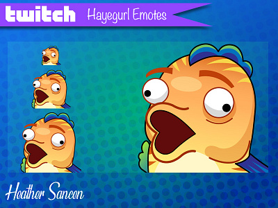 Fish Mascot Pog Emote character character design emote icon design illustration illustrator twitch vector