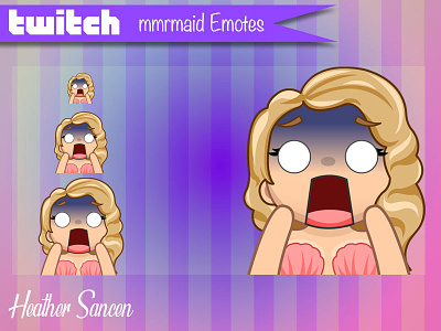 Scared Mascot Twitch Emote character design emote icon design illustration illustrator mascot mermaid scared twitch vector