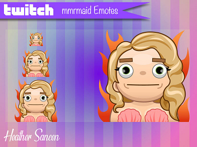 "I'm Fine" Twitch Mascot Emote character character design emote icon design mascot mermaid twitch twitch emote