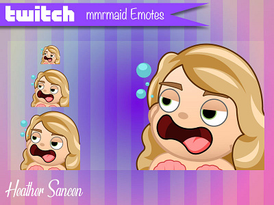 Mermaid Burp Twitch Emote character emote icon design illustration stream graphic twitch twitch emote vector
