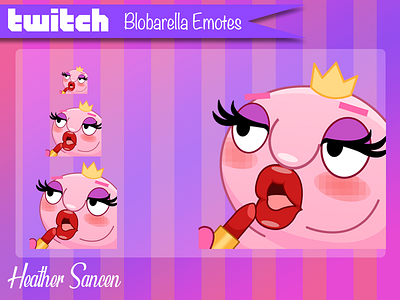 Blobfish Makeup Twitch Emote blob fish character character design emote graphic design icon design illustrator makeup mascot twitch twitch emote twitch tv vector
