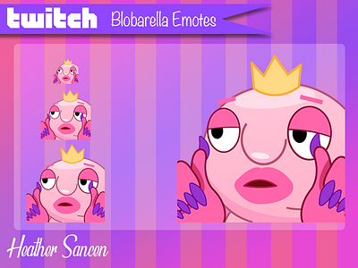 Blobfish Periodt Twitch Emote character character design emote icon design illustrator mascot twitch twitch emote vector