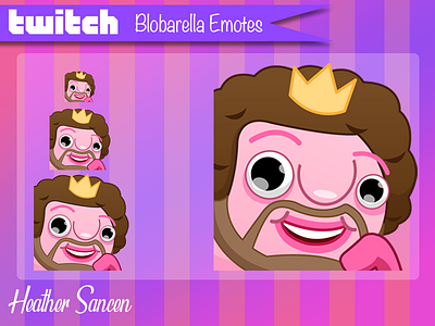 Blob Ross Twitch Emote artist bob ross character character design emote icon design illustrator mascot twitch twitch emote vector