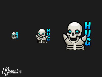 Chubby Skeleton Emote character character design design emoji emote icon icon design illustrator skeleton twitch twitchemote vector vector art