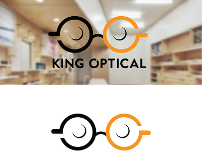 logo for optical shop branding graphic design illustration king optical logo optical logo