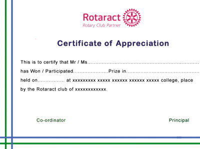 #3 certificate sample appreciation banner design certificatesample photoshop poster design psd rotaract rotaractclub rotary rotaryclub