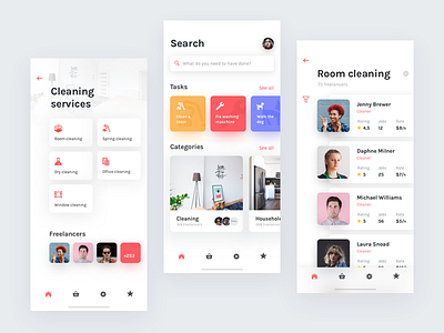 Done – on-demand services app app ios minimal services ui ux white
