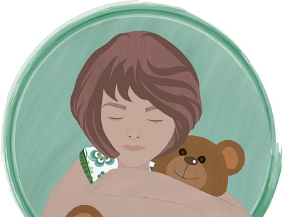 The girl and the bear bear girl illustraion vector