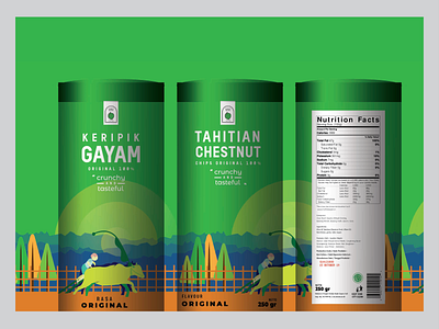 Packaging Design Of Tahitian Chestnut Chips branding design illustration original packaging packaging mockup packagingdesign