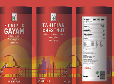 Packaging Design Of Tahitian Chestnut Chips design illustration packaging packaging mockup packagingdesign vector