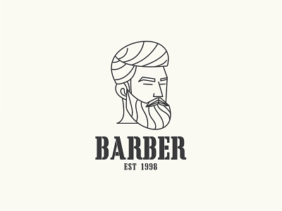 Barber Shop Logo barber logo barber logo design barber minimal logo beard logo beard minimal beard style logo gents hair saloon logo gents logo hair logo hair saloon logo illustration