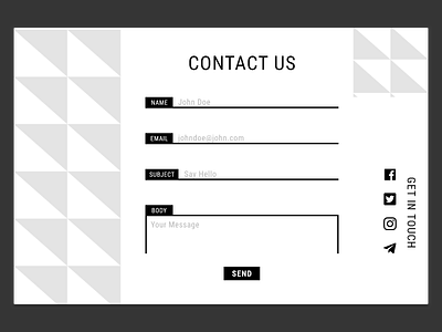 A Contact Page contact dailyui design get in touch typography ui ux