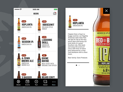 Beers List brewery ios mobile ui