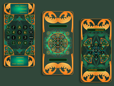 Geometric Calculator Application - Glyph Calcu abstract ancient app design calculator esoteric geometric gradient hipster illustraion interface mandala mystic pattern project redesign style symmetry ui ux vector