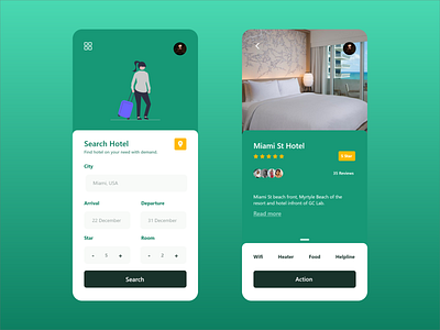 Hotel App UI ui