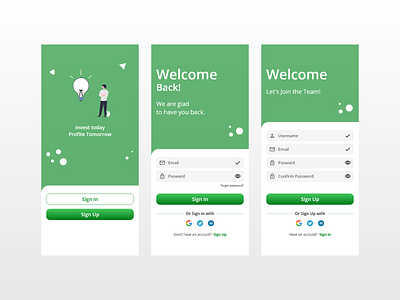 Sign In & Sign Up Page for Mobile App UI graphic design ui