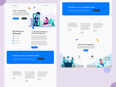 Online Tutor Finding website template branding cv design graphic design homepage landing page template ui