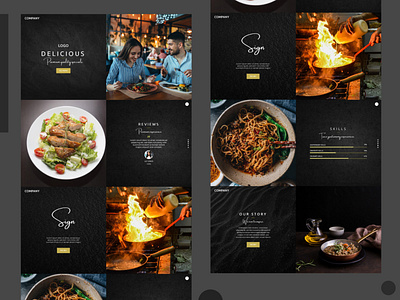 Food Restaurant web ui template cv design graphic design homepage landing page template ui