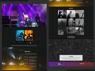Music Festival cv design homepage landing page template ui