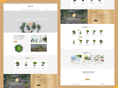 Online Bonsai Tree Web Page Template cv design homepage landing page template ui uiux web ui