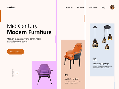 Interior Furniture Landing Page UI