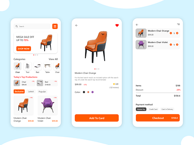 Interior Furniture ECommerce App UI