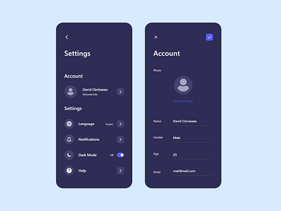 Settings UI Dark Mode by Md. Ashraful Alam on Dribbble