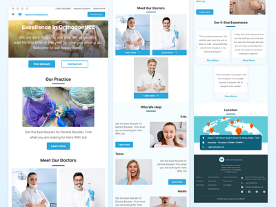 Orthodontist Patient Driven Website Design - Tablet View