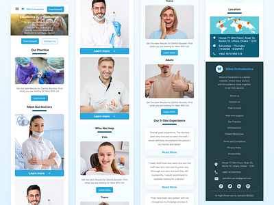 Orthodontist Patient Driven Website Design - Mobile View doctor homepage landing page medical medical website mobile responsive orthodontist ui uiux website