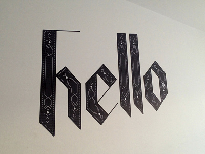 Hello again hello lettering typography wall