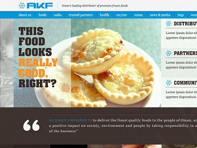 AKF Homepage akf custom design food frozen food homepage marketing oman programming rebranding web