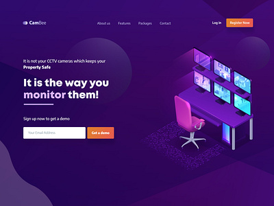 Landing Page Design - CamBee design illustration typography ui vector website