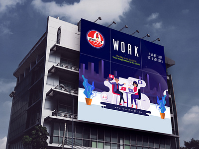 Building Billboard Design for Launchpad7 Coworking Space branding design illustration vector