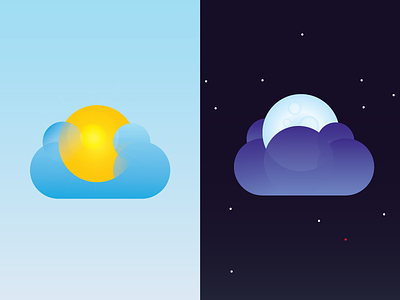 Day & Night clouds day illustrator moon night sky stars sun vector