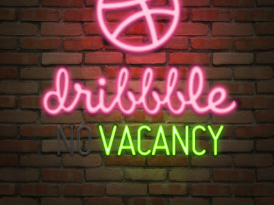 Vacancy brick dribbble dribbble invites invites neon neon sign sign vacancy wall