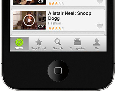 SBTV iPhone App (Round 1) bar icons ios iphone sbtv swagbucks tab tab bar video
