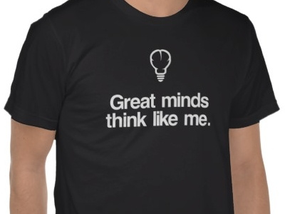 Great minds think like me brain brainbulb bulb great helvetica icon light lightbulb like me minds think tshirt