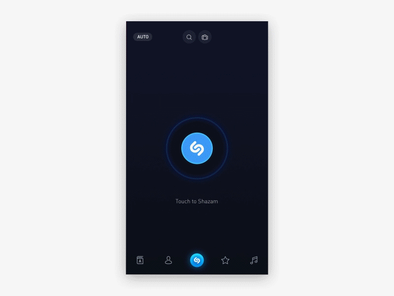 Shazam - redesign app7hp black blue button effects ios music player shazam ui ux