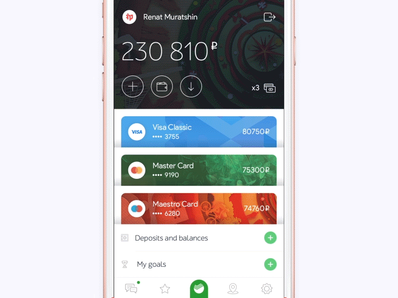 Sberbank - Concept 7hp app design flat green ios points sberbank statistic ui ux
