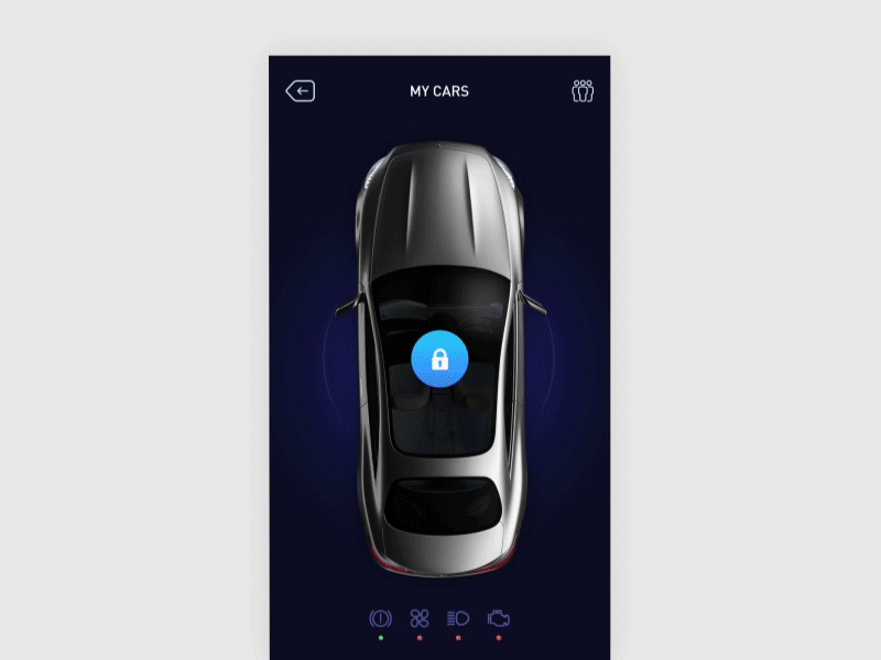 Car, Dashboard - 2017 animation app car dashboard design gif graphics ios lock mobile ui ux