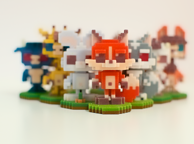 Voxel Animals [2015] 3d print animals pixel art pixelart retrogames theoluk videogames voxel art voxelart